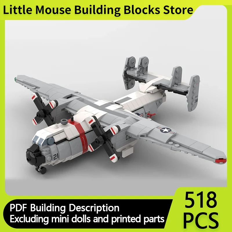 Military Aircraft Model MOC Building Bricks C-2 Cargo Hold Aircraft Modular Technology Gifts Holiday Assemble Children Toys Suit