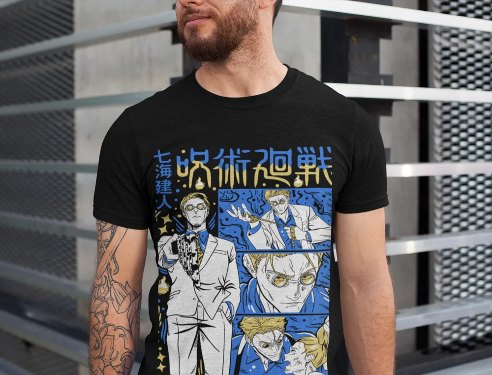 Nanami Kento T-Shirt Jujutsu Kaisen JJK Gojo Satoru Horror Anime Shirt All Size