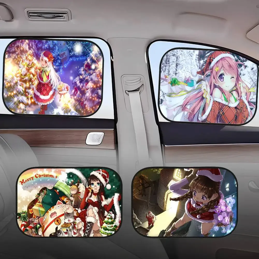 

C-Рождество аниме девушки солнцезащитные козырьки на боковое окно автомобиля пленка боковое окно сауны лобовое стекло авто солнцезащитный козырек для окна для ребенка