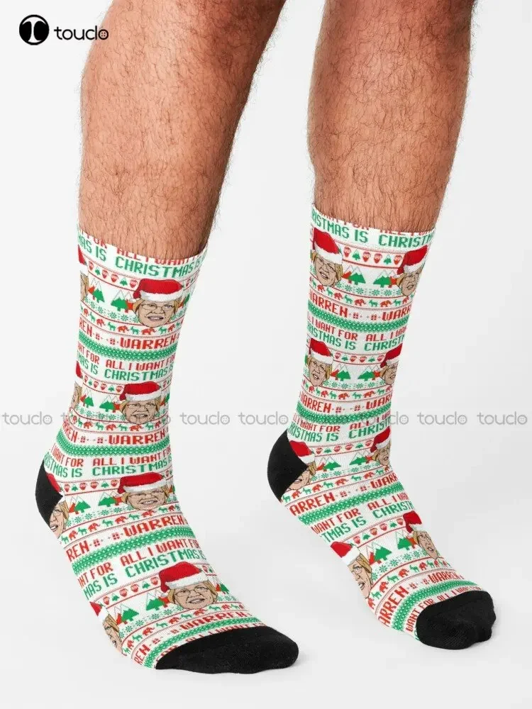 All I Want For Christmas Is Elizabeth Warren Socks Socks For Girls Personalized Custom Unisex Adult Teen Youth Socks Custom Gift