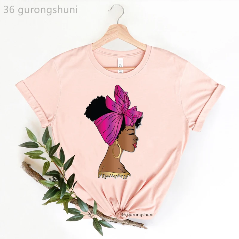 

Just Blessed Afro Queen Print T Shirt Women Clothes Cool Black Girls Magic Tshirt Aesthetic T-Shirt Female Harajuku Shirt tops