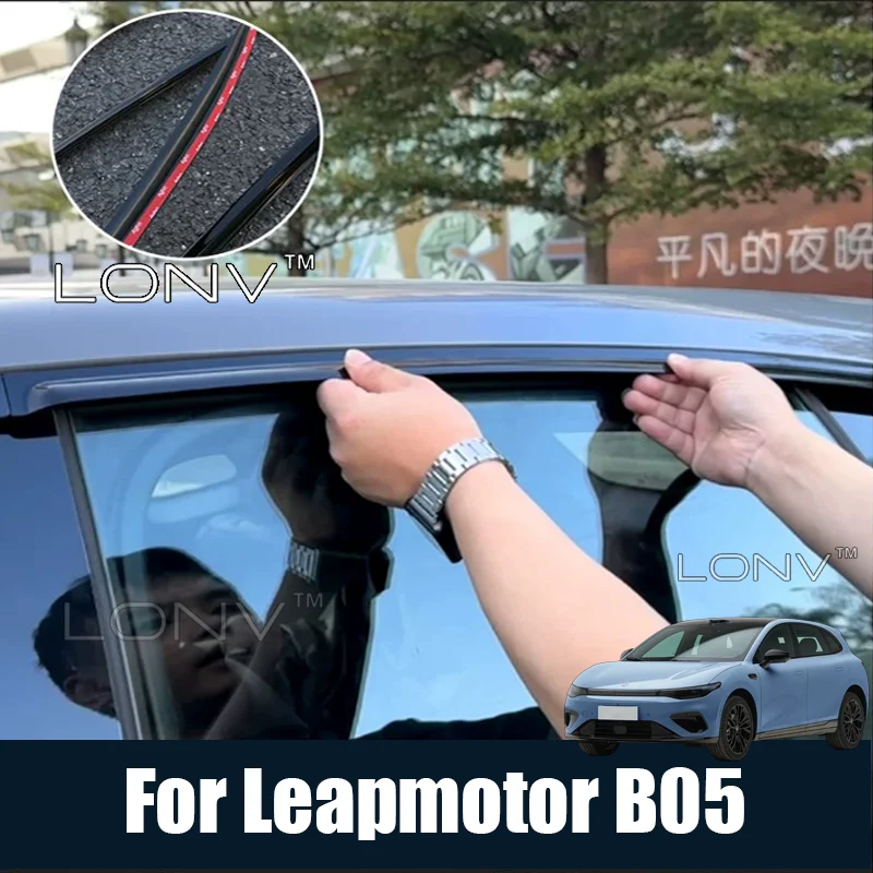 For Leapmotor B05 2026 2027 Car Window Visor Awning Trim Rain Shield Rain Guard Deflector Shelters Decorate Tools Accessories