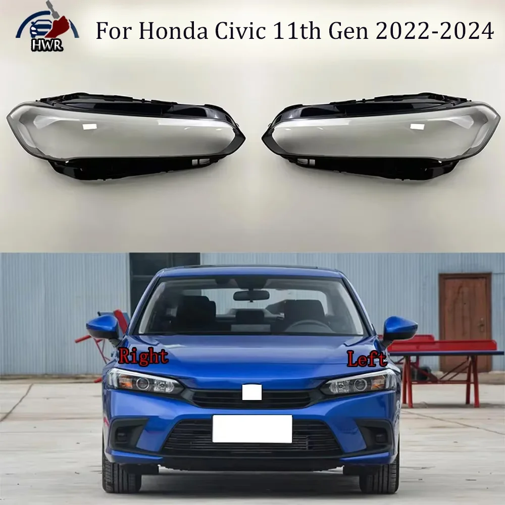 

For Honda Civic 11th Gen 2022 2023 2024 Car Accessories Headlamp Cover Transparent Lampshade Headlight Shell Lens Plexiglass