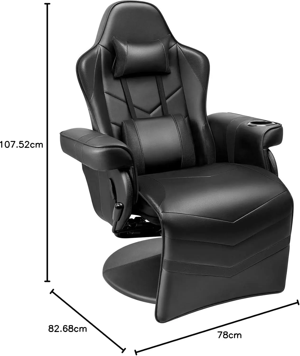 Cadeira ergonômica ajustável do sofá único com apoio para os pés e encosto de cabeça, Computer Racing Style, Reclining Video Gaming, PU Leather