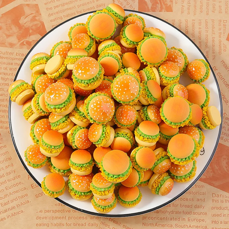 Mini Hamburger Beef Burger Fake Food Baking Hamburger Resin Simulation Food Toy Creative Diy Model