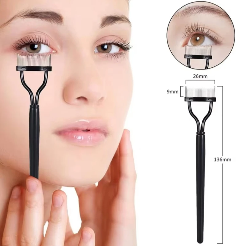 Eyelash Separator Metal Teeth Straight Eyelash Curler Beauty Makeup Stainless Eyelash Brush Comb Mascara Curl Makeup Tool