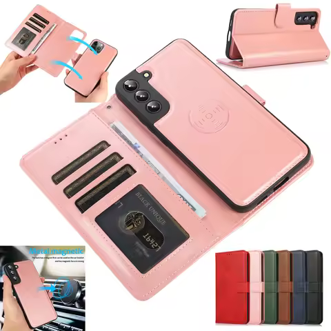 Detachable Leather Wallet Cards Solt Case For Samsung Galaxy S23 S24 Ultra S22 Plus S21 FE A34 A54 A14 A53 A52 Magnetic Cover
