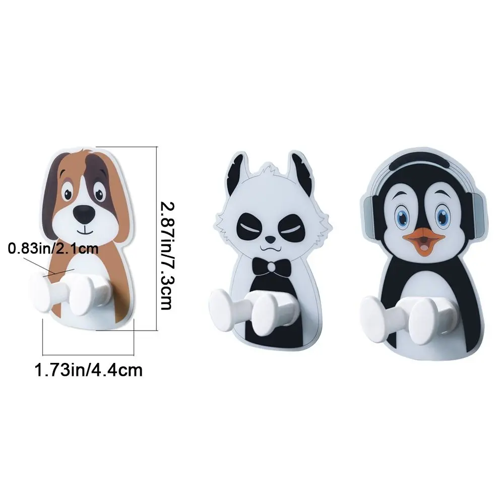 Creative Plastic Cartoon Plug Hanger Wall Mounted Waterproof Power Cord Plug Bracket Self Adhesive Animal Wall Plug Kitchen