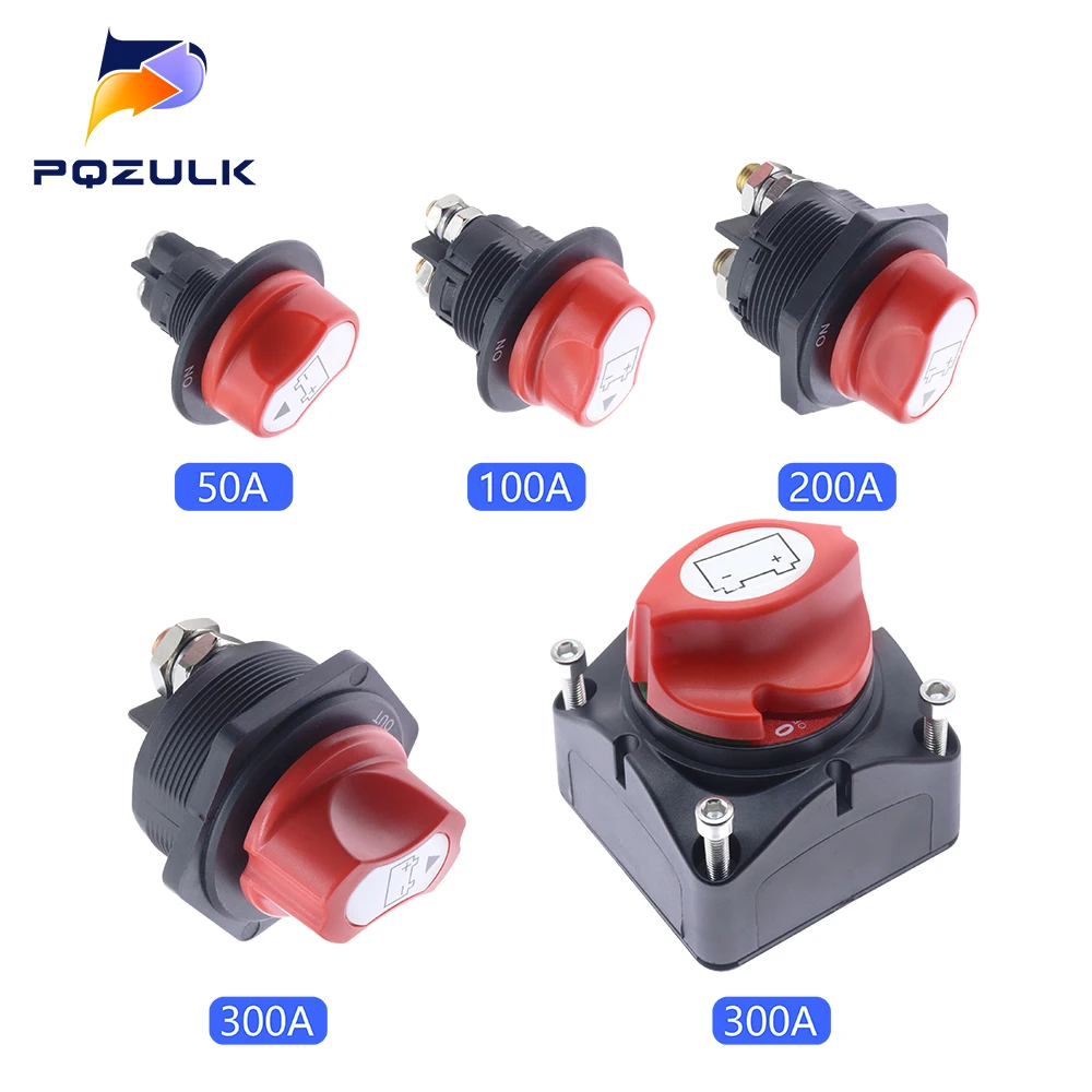 50A 100A 200A 300A DC 12V Car Rally Battery Switch Disconnecter Power Isolator Cut Off Switch Kit For Truck Car Motorcycle Boat