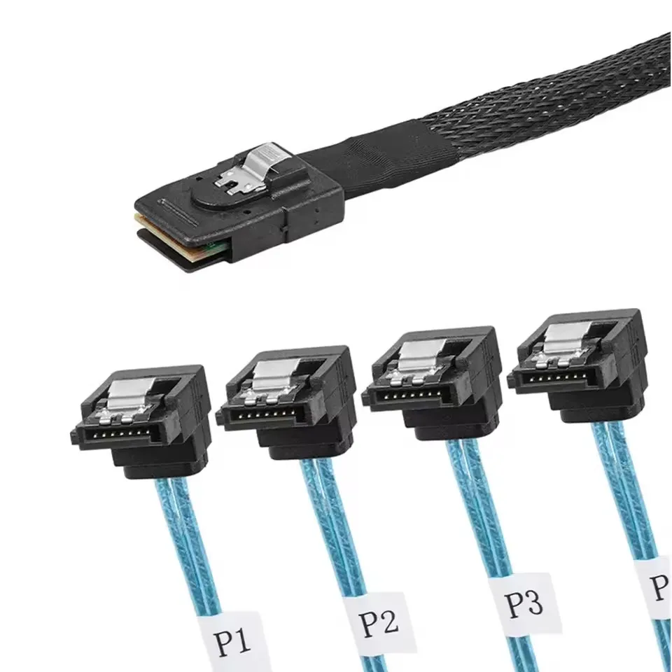 Mini SAS Cable SFF-8087 to SATA Mini SAS Breakout Cable SFF8087 to SATA Mini-SAS to 4X SATA SAS to SATA Breakout Cable