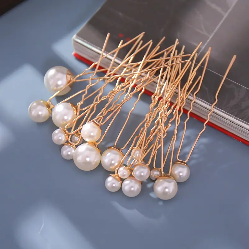 18pcs Gold Hairpin Ancient Wind Hairpin Embellishment Small Hairpin Pearl Hairpin Ancient Costume Styling Hanfu Headdress