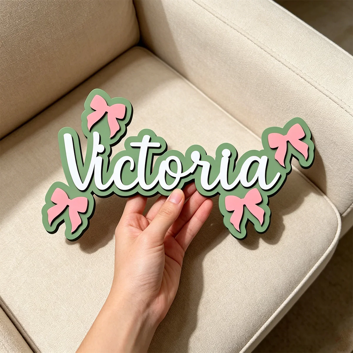Personalized Bow Accent Wooden - Baby Nursery Accent Wall recension och pris