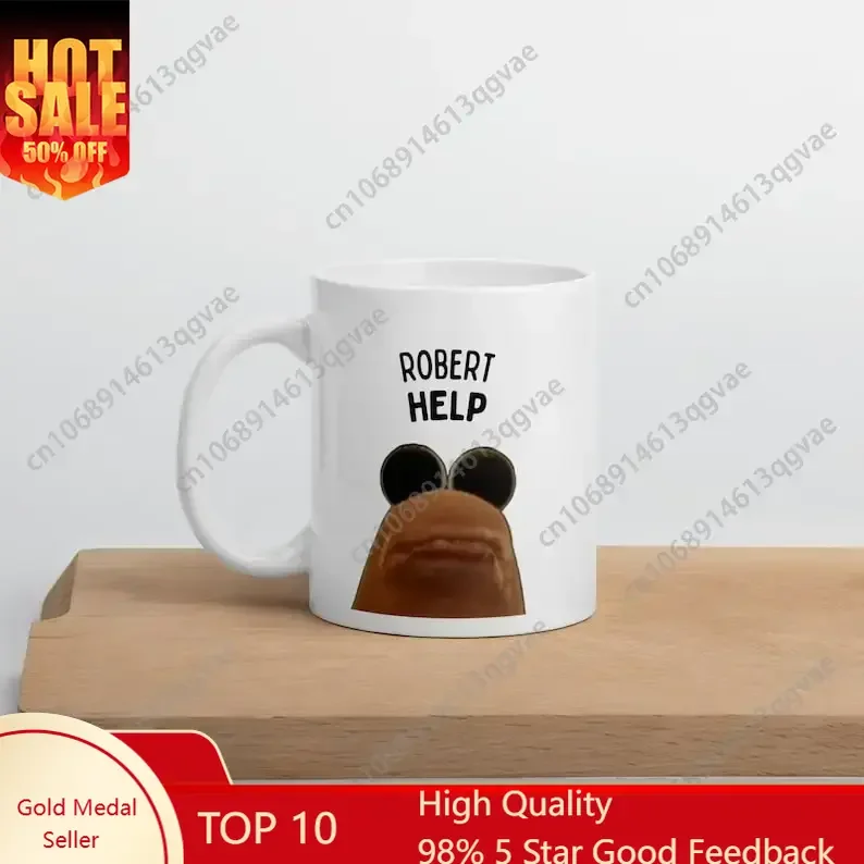 

Marcus the Worm ROBERT HELP Mug Funny Worm Meme Brainrot Humor Cup Absurd Surreal Gift, Internet Aesthetic Weirdcore Mug, 11