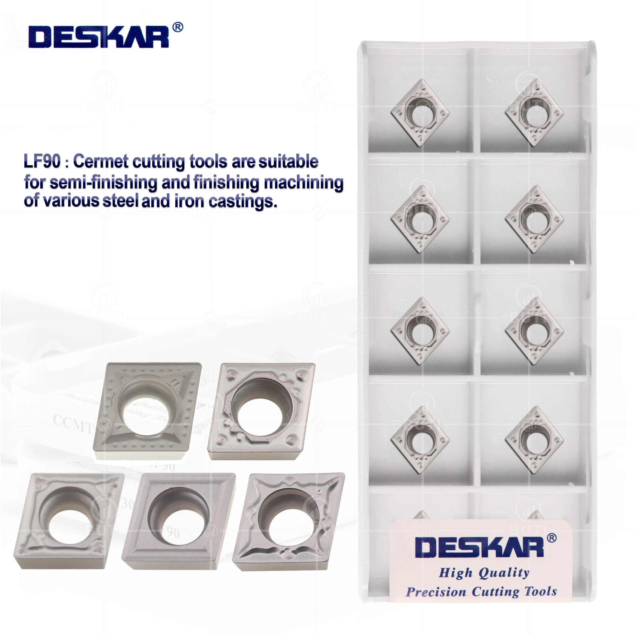 

DESKAR 100% Original CCMT060204 CCMT09T304 CCMT09T308 FG HQ MT TC PS LF90 CNC Lathe Cutting Cutter Cermet Inserts Turning Tools