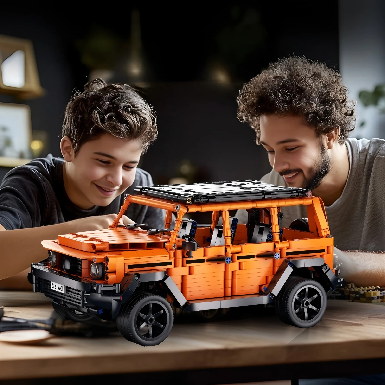 نموذج سيارة السباق الفني بنة التكنولوجيا 1:14 DIY Supercar بنة لغز لعب الأطفال والكبار DIY الهدايا