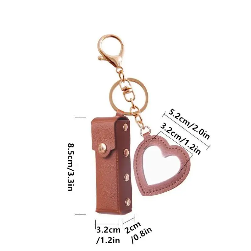 Fashion PU Leather Lipstick Bag Outdoor Portable Mini Lip Gloss Bag Multifunctional With Mirror Makeup Lipstick Holder Women
