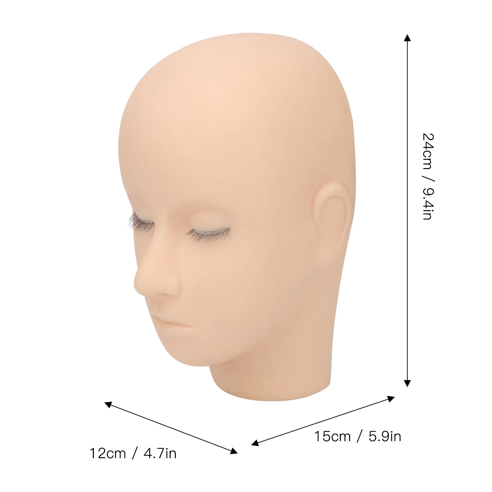 Tattoo Accessories Eyelash Practice Head High Simulation Soft 3 Layers Lash Mannequin Head Multi Purpose High Density Silicone