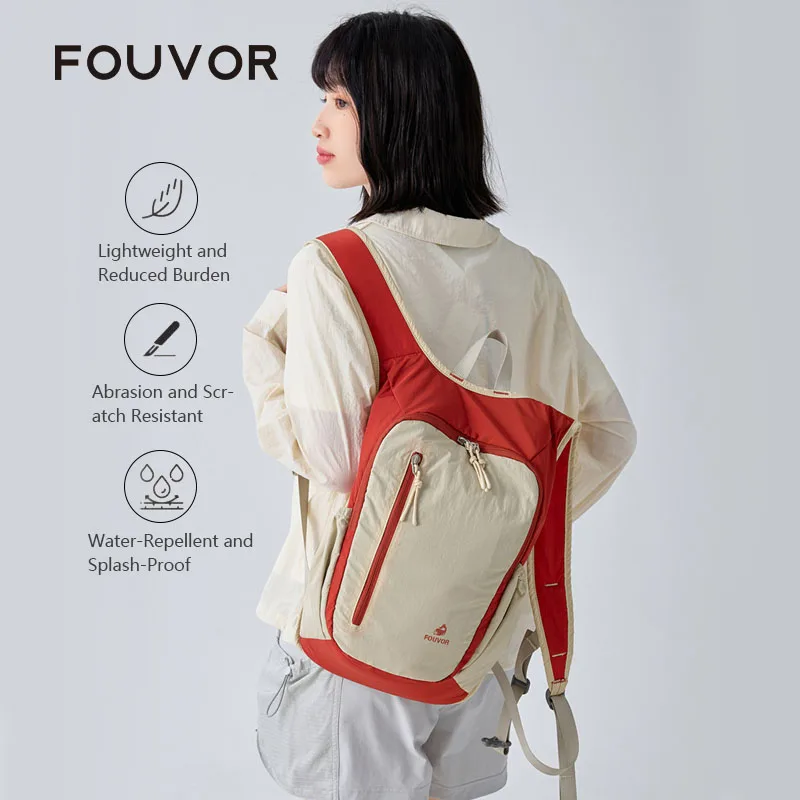 FOUVOR Lightweight Backpack Women Water-Repellent Scratch-Resistant Outdoor Hiking Mountaineering Sports Travel Bags 3068-05