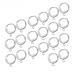 20PCS/Lot Fine 925 Sterling Silver Color Earrings Handmade Making Jewelry Findings Round Lever Back Earwires Diy Supplies