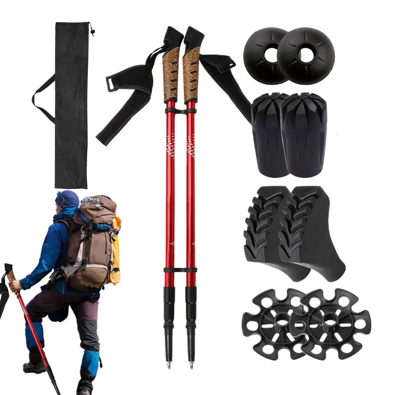 

Походные палки, складные походные палки, легкие палочки из алюминиевого сплава, 1 комплект, открытый двор, сад, кемпинг, патио, путешествия