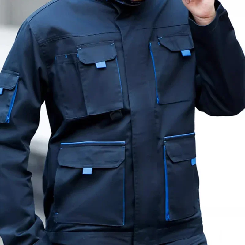 Safety Jackets and Pants for Work Men with Reflective Stripes Multi Pockets Factory  Construction Clothes Workshop Uniforms