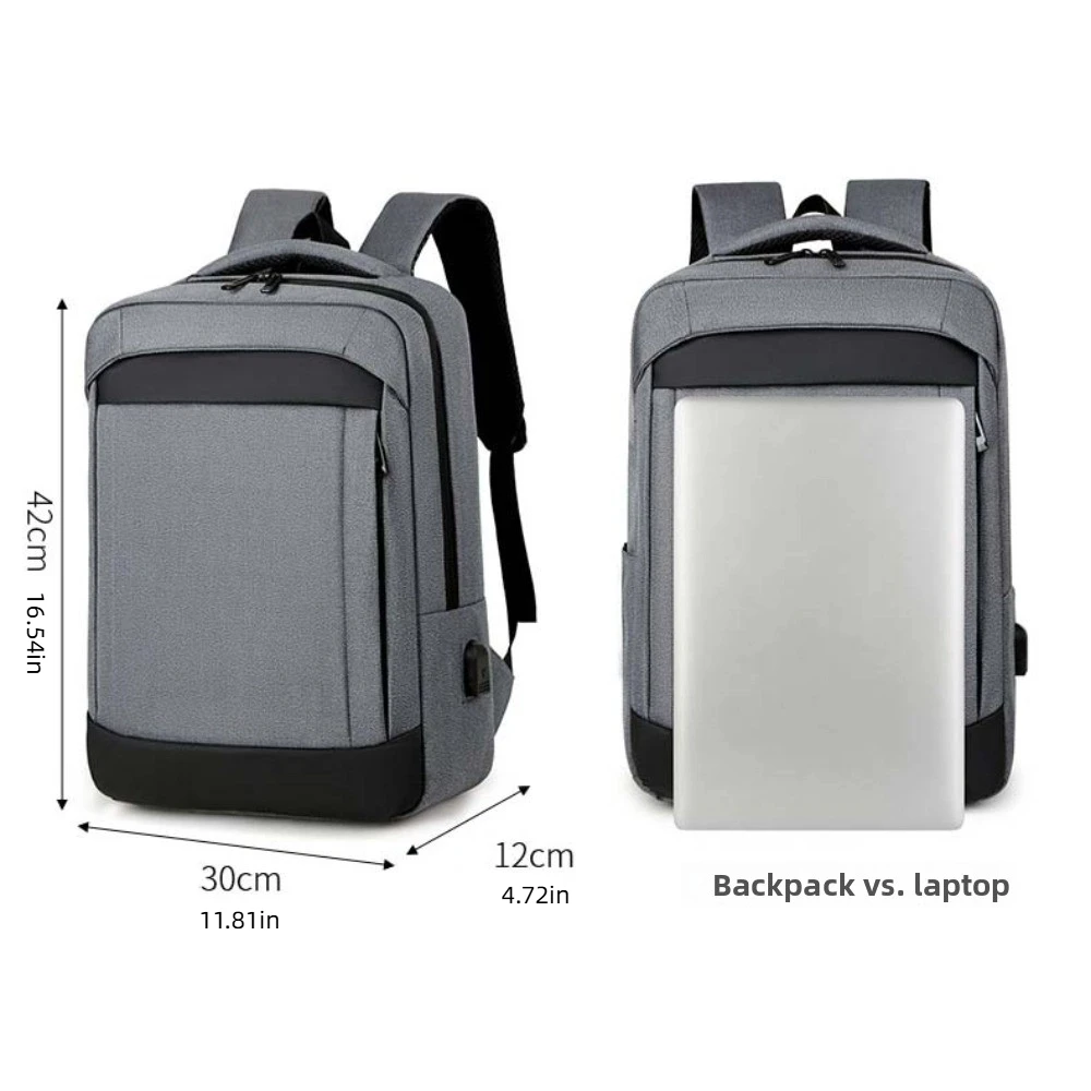 Large Capacity Oxford Coth Backpack with USB Charging Port Waterproof Student School Bag Streetwear Leisure Travel Knapsack