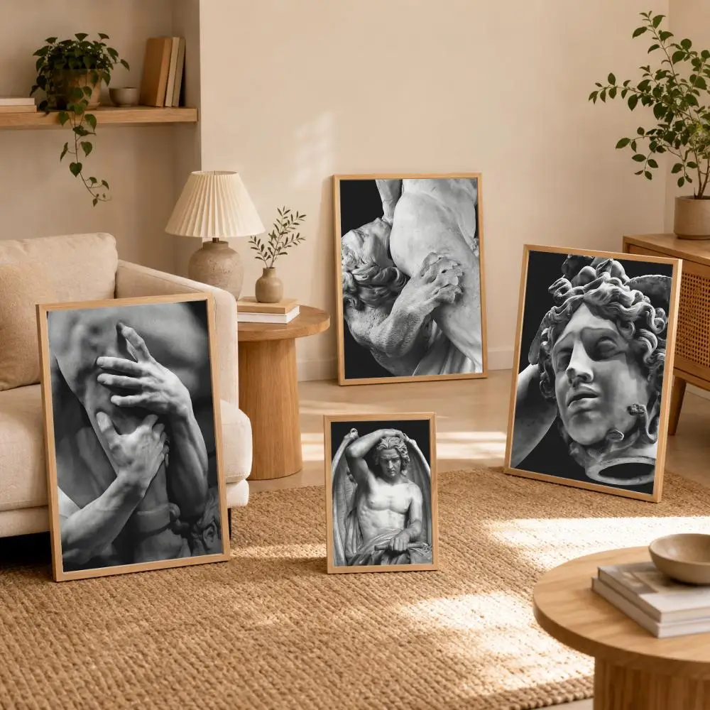 Greek Mythology Body Sculpture Poster Stickers Mural Painting Self-Adhesive Wall Art Decals for Bedroom Living Room Home Decor