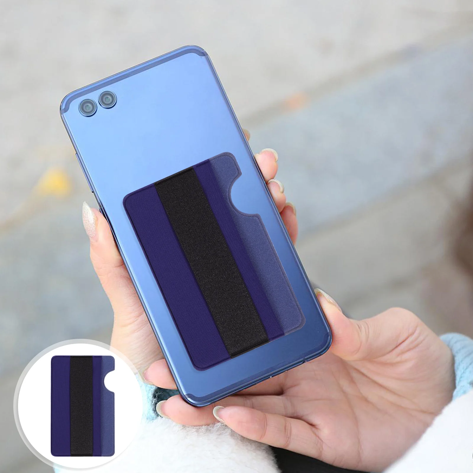 

1Pcs Phone Back Sticker Holder with Card Slot Adhesive Mount for Wireless Charging Compatible with Most Mobile Phones Stick on