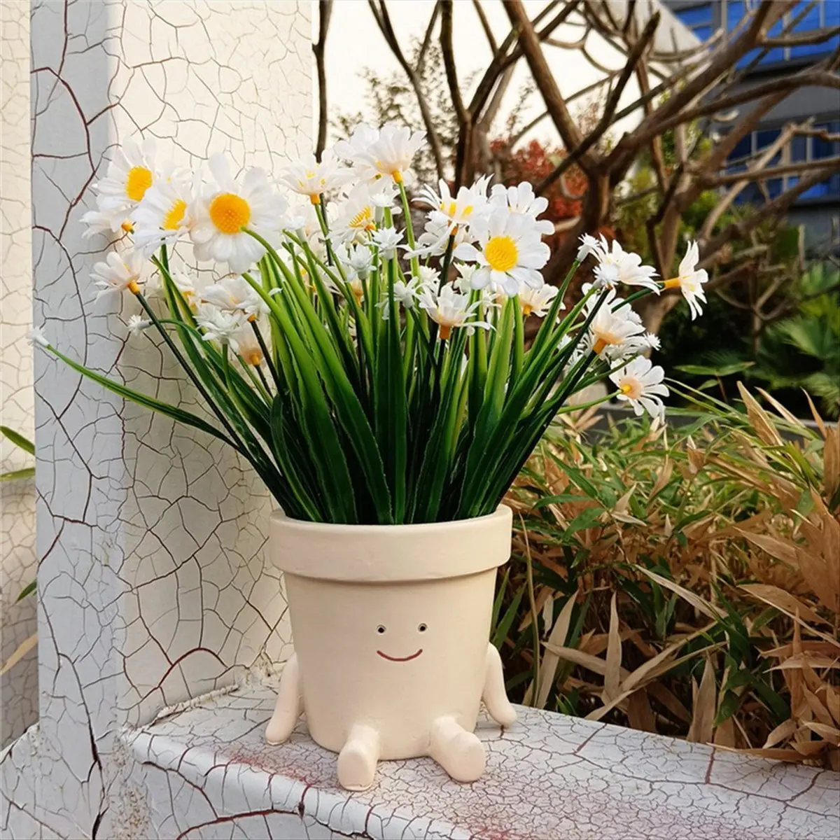 AA77 NEW Smile Face Planter Pot Funny Plant Pot for Indoor Outdoor Plants Cute Head Decorative Face Flower Pot B