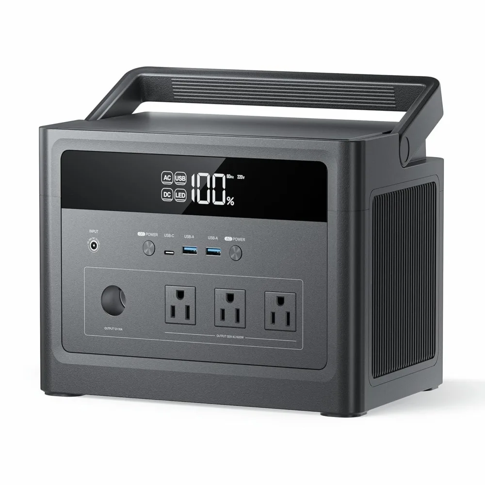 new Portable Power Station 1200W Surge, 576Wh LiFePO4 Battery Backup, Solar Generator with 100W USB-C Fast Charge, Customized