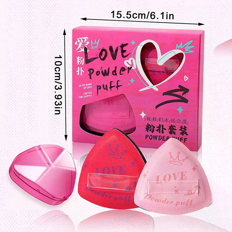 3 Pz/set Trucco Fondotinta Spugna Triangolare Cuscino Spugna Bagnato Asciutto Doppio Uso Morbido di Alta Qualità Soffio Cosmetici Applicatore Strumento