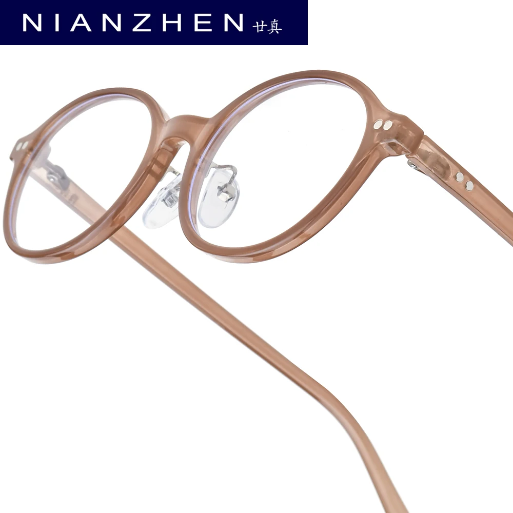 NIANZHEN TR90 Eyeglasses Frame Women Small Oval Brand Design Glasses Men Ultralight Retro Vintage Eyewear Spectacles 33003