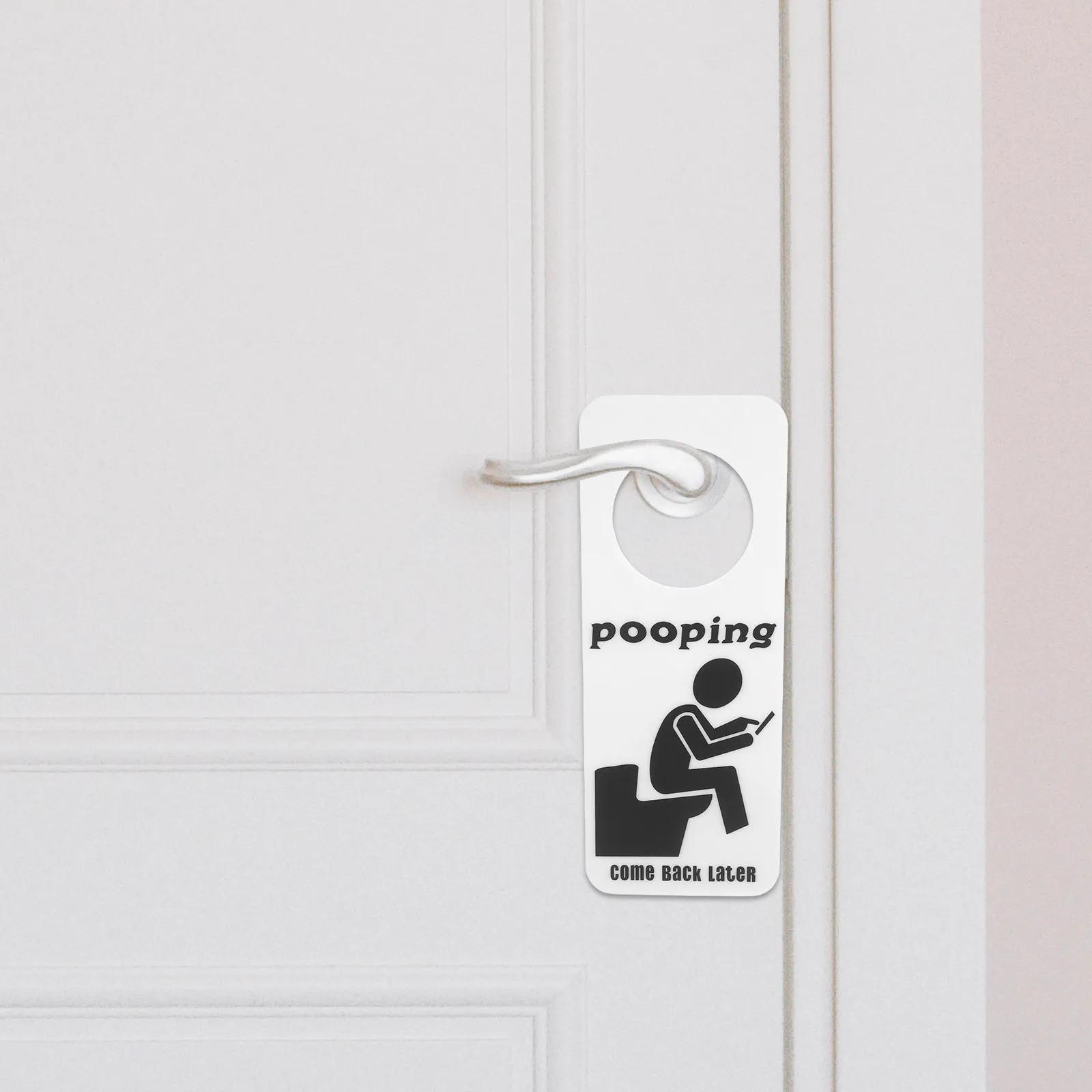Bathroom Hanging Door Sign Funny Occupied Indicator Humorous Restroom Sign for Toilet Door Home Office Hotel Shared Space Decor