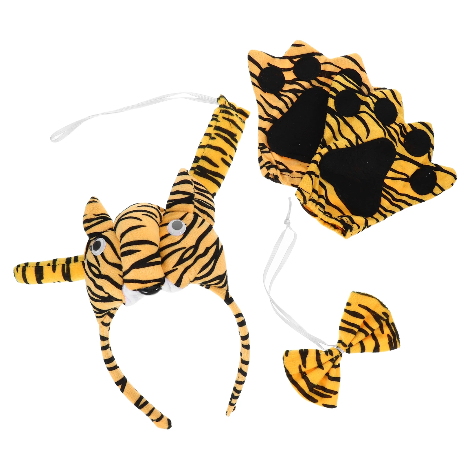

1 set Headband Soft Tiger Cosplay Dress Up Accessories Costume Set For Halloween Party Jungle Performance Accessory Kit