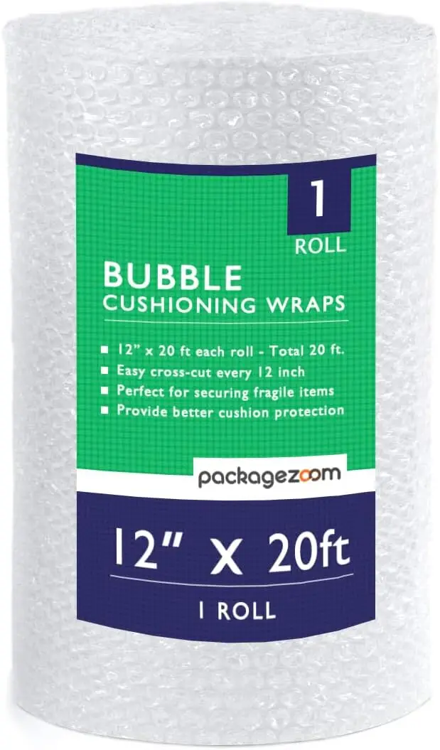 

12x20ft Perforated Bubble Wrap for Shipping, Moving & Fragile Items Protection
