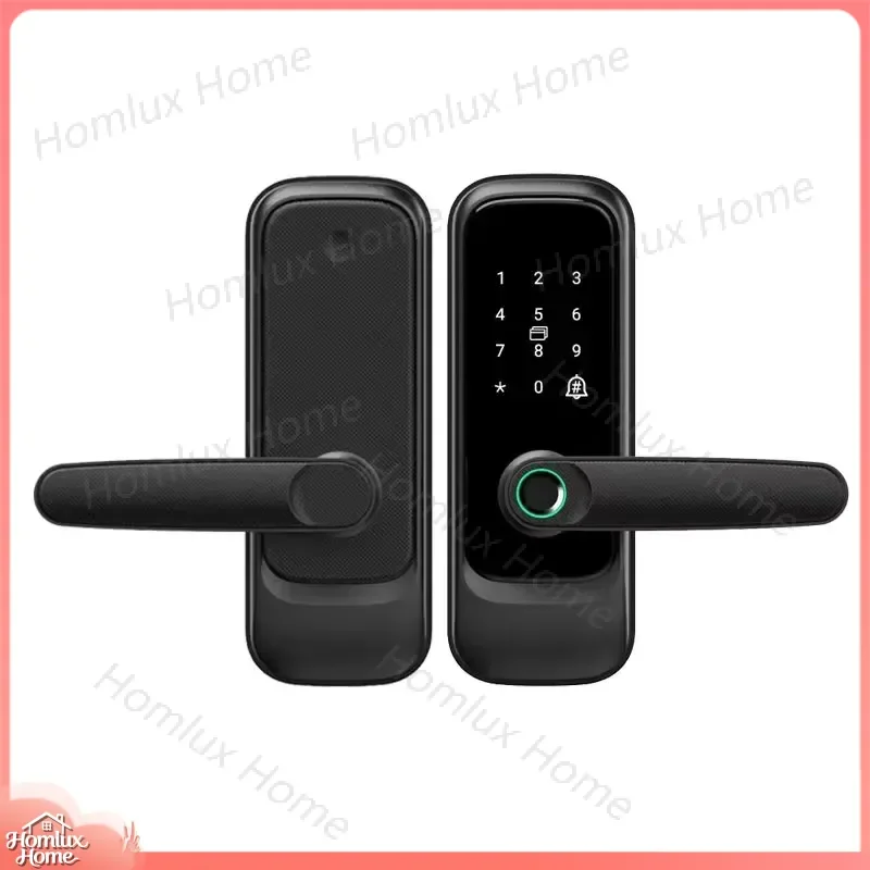 Smart Aluminum Alloy Fingerprint Door Lock with Single Latch Socket Keyless Keypad WiFi Tuya App Control for Wooden Doors