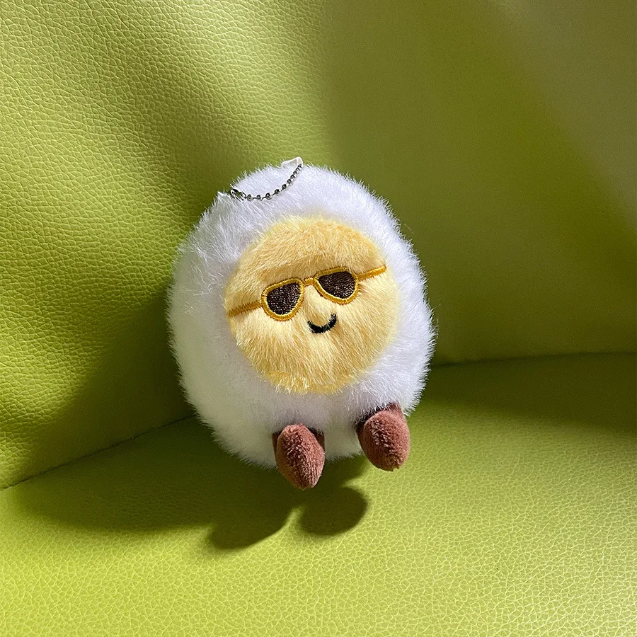 Nieuwe Leuke Gepocheerd Ei Pluche Hanger Harige Knuffelige Knuffels Pop Knuffels Sleutelhanger Korte Knuffels Home Deco Kids Gift