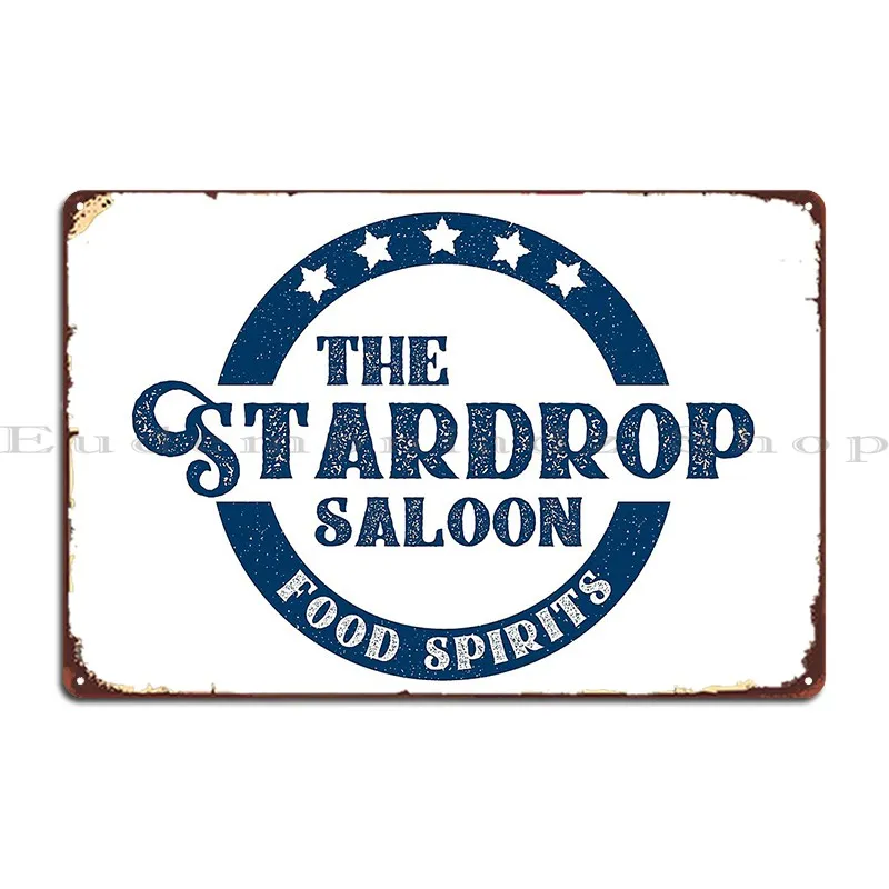 The Stardrop Saloon Pub Logo Stardew Valley Navy Logo Surik Metal Sign Party Wall Cave Garage Create Printing Tin Sign Poster