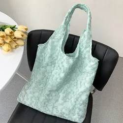 Borsa a tracolla in filato da donna con margherita ricamata borsa a tracolla in pizzo da donna con fiore semplice borsa per la spesa femminile floreale dolce