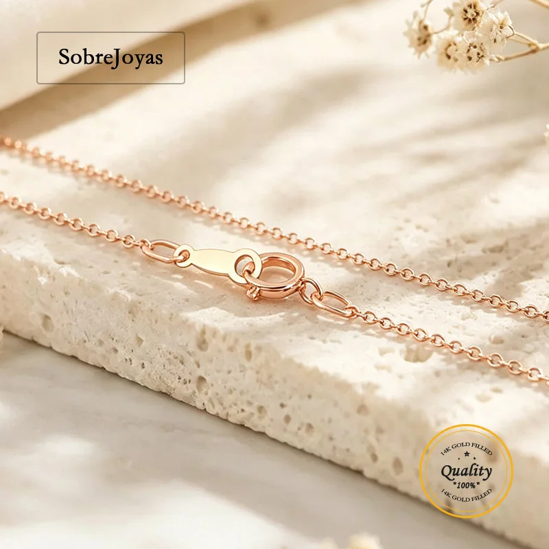 14K Rose Gold Filled 1.2mm Cable Chain Necklace with Round Links And Spring Clasp Bulk DIY Jewelry Finished Product Chain