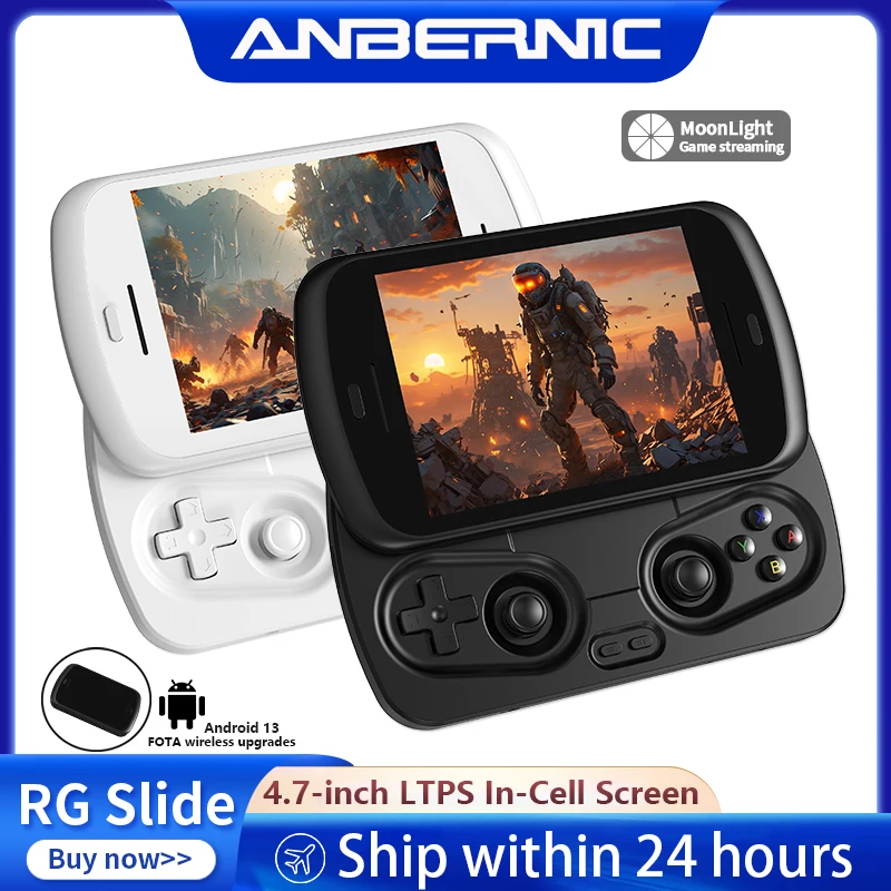 ANBERNIC-consola de juegos portátil RG Slide, pantalla integrada LTPS de 4,7 pulgadas, Android, 5000mAh, compatible con WIFI, FOTA, 1080p-DP, transmisión de salida