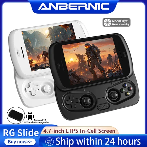 ANBERNIC-consola de juegos portátil RG Slide, pantalla integrada LTPS de 4,7 pulgadas, Android, 5000mAh, compatible con WIFI, FOTA, 1080p-DP, transmisión de salida