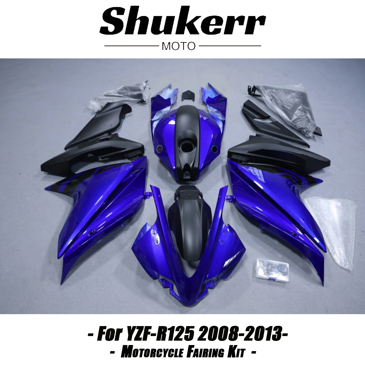 Fit for Yamaha Yzf R125 Yzf-R125 2008-2013 New Abs Motorcycle Plastics Fairing Kit Injection Mold Bodywork Panel Kit Black Blue