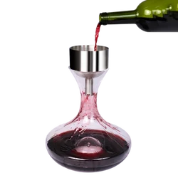 Stainless Steel Wine Shower Funnel with Sediment Strainer, Wine Aerator