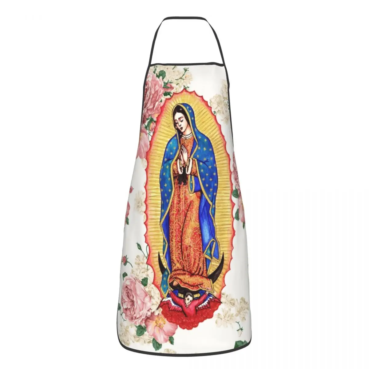 Custom Virgin Of Guadalupe Apron Women Men Unisex Bib Mexico Catholic Virgin Mary Cooking Kitchen Tablier Cuisine Chef Baking