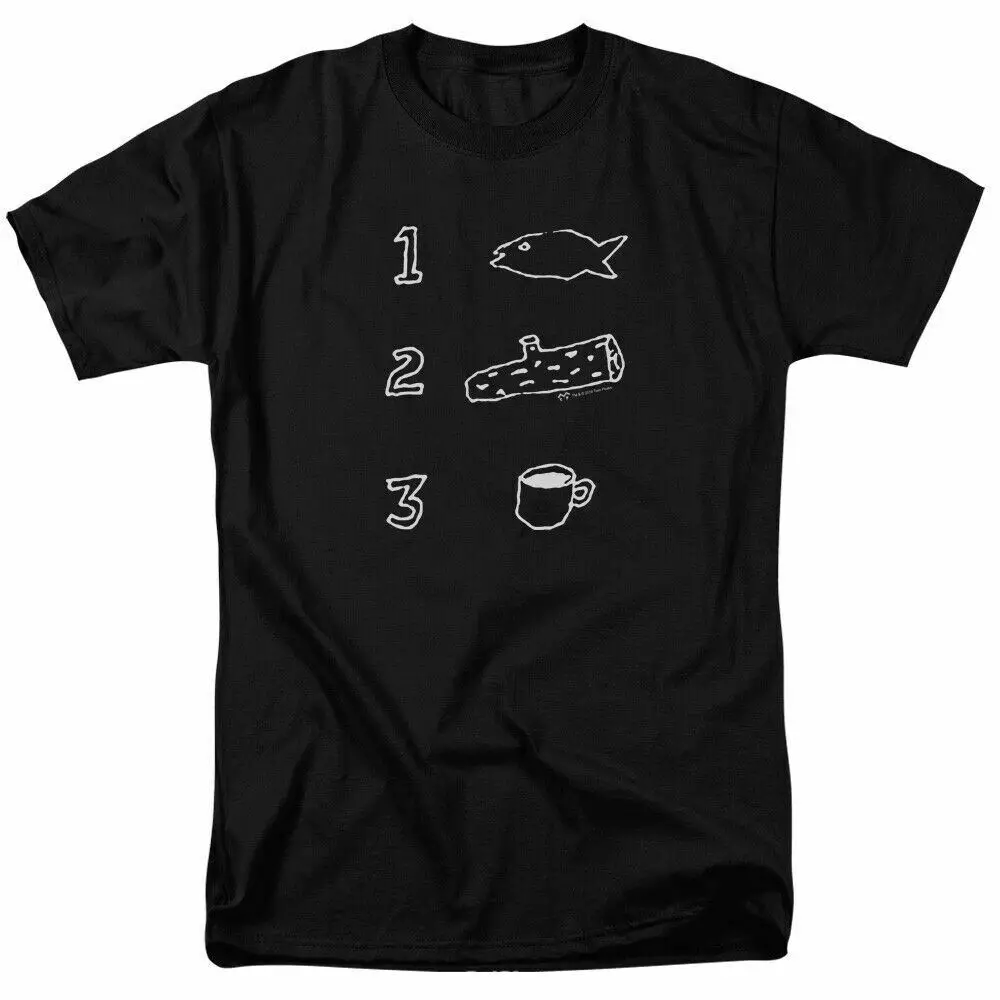 Twin Peaks Coffee Log Fish T Shirt Mens Licensed Classic TV Show Black