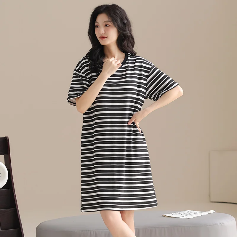 Puur katoenen pyjama dames zomer nieuwe cropped broek met korte mouwen dun casual los kan worden gedragen katoenen loungewear