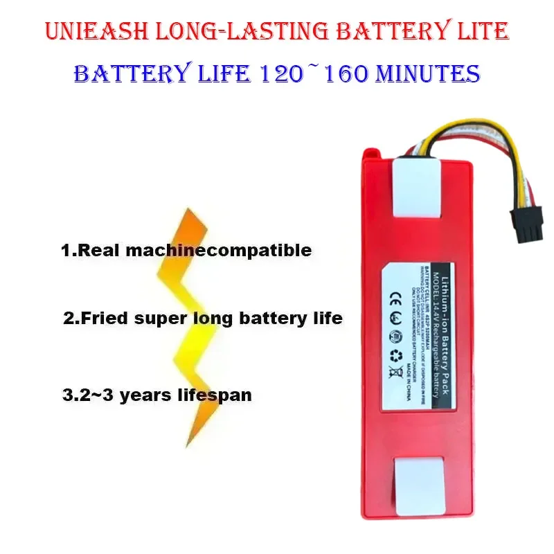 Replacement Battery BRR-2P4S-5200D for XIAOMI 1S 1ST Roborock SDJQR01RR Sweeping Mopping Robot Vacuum Cleaner 12800mAh