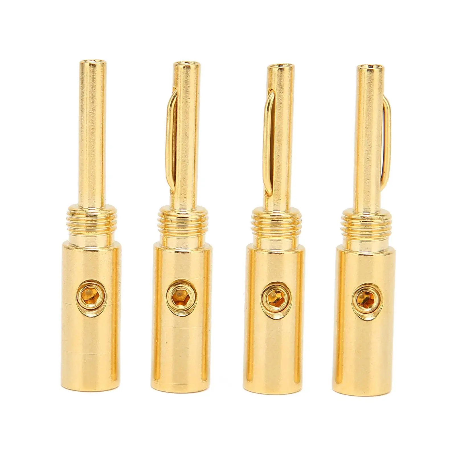 Gold Plated Clear Sound Banana Plugs - Corrosion Resistant Speaker Wire Connectors for av Amplifiers