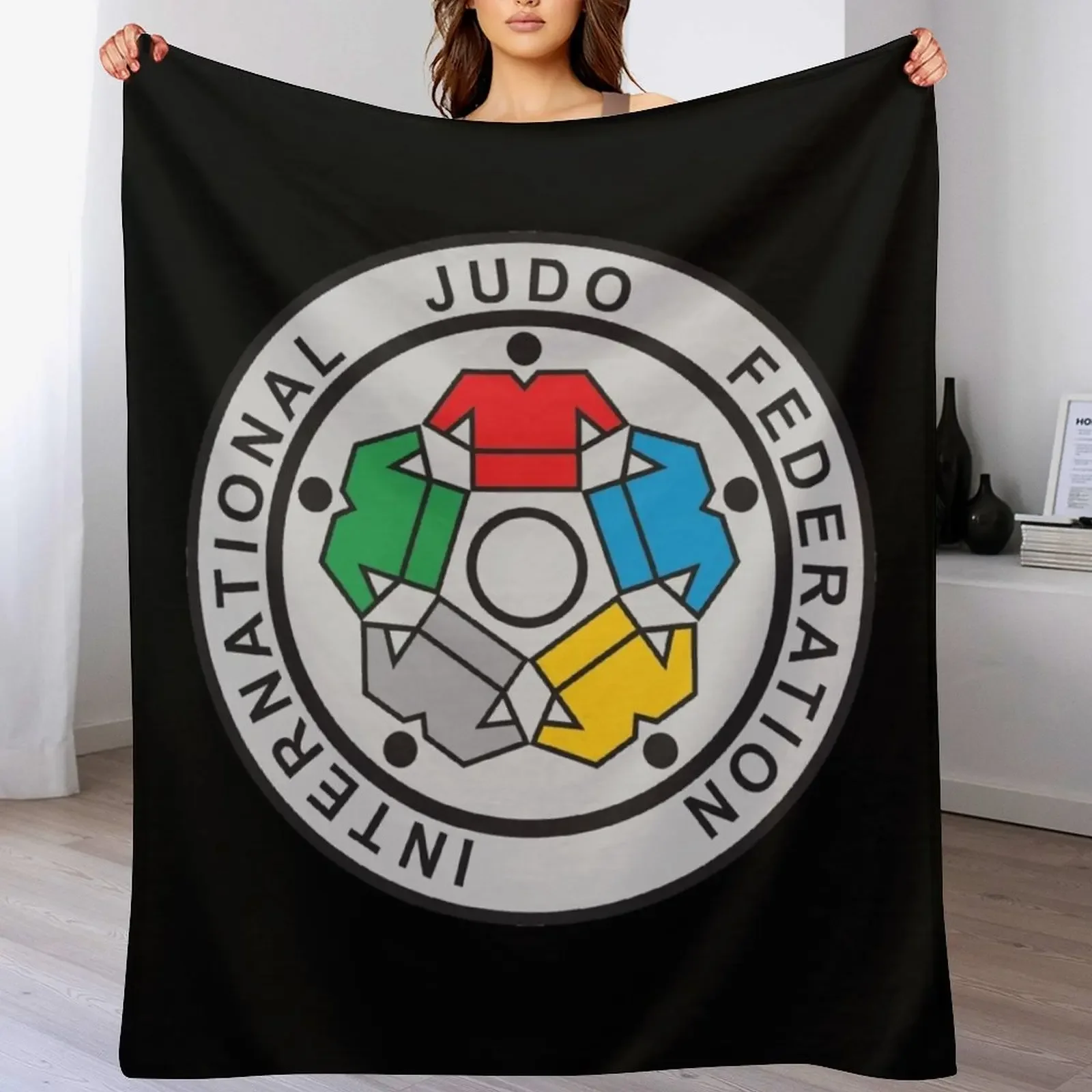 International Judo Federation Throw Blanket Stylish Warm Blanket for Living Room Bedroom